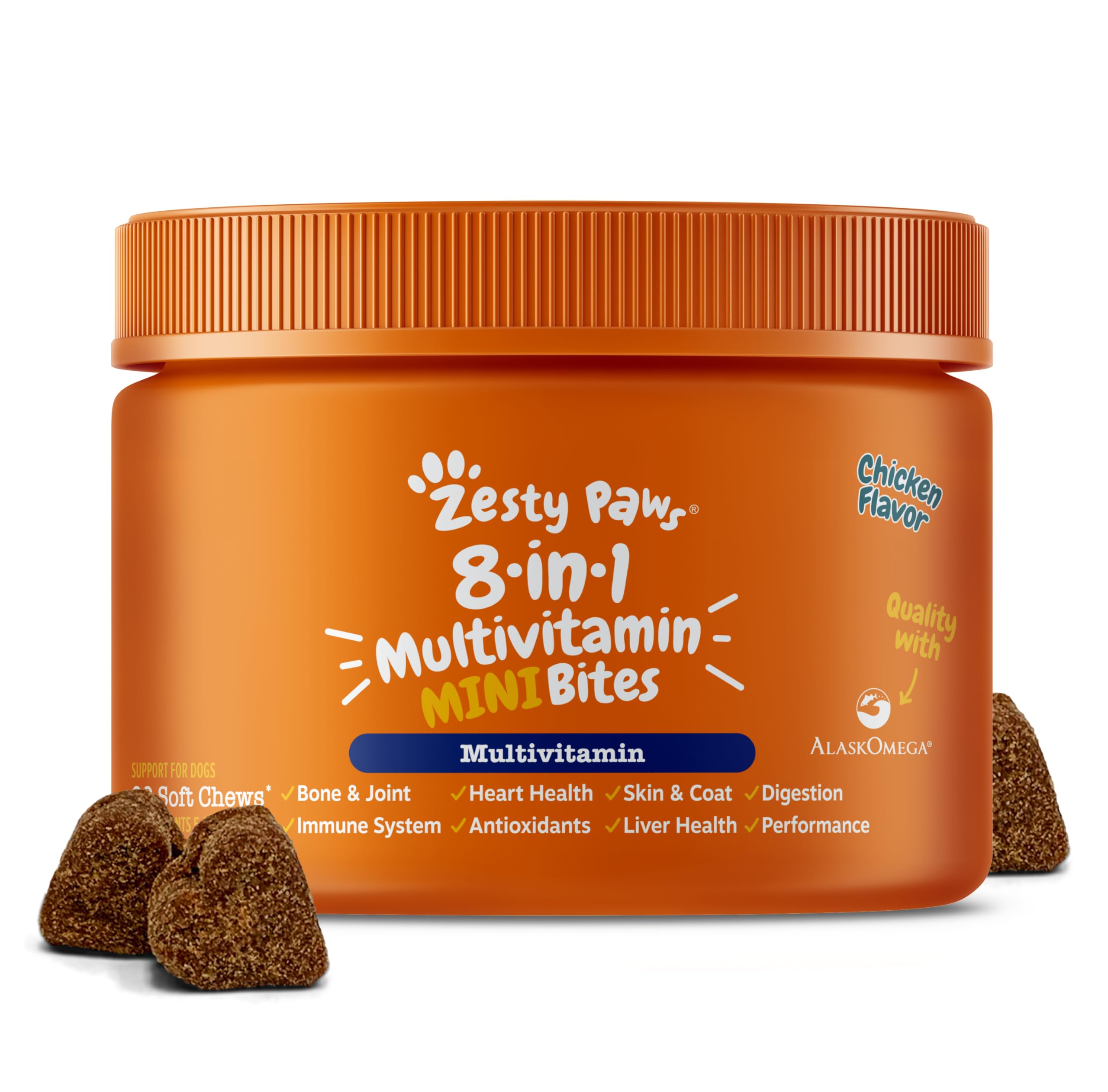 Multivitamin Dog Treats - Glucosamine Chondroitin for Joint Support + Digestive Enzymes & Probiotics - Grain Free Dog Vitamin for Skin & Coat + Immune Health