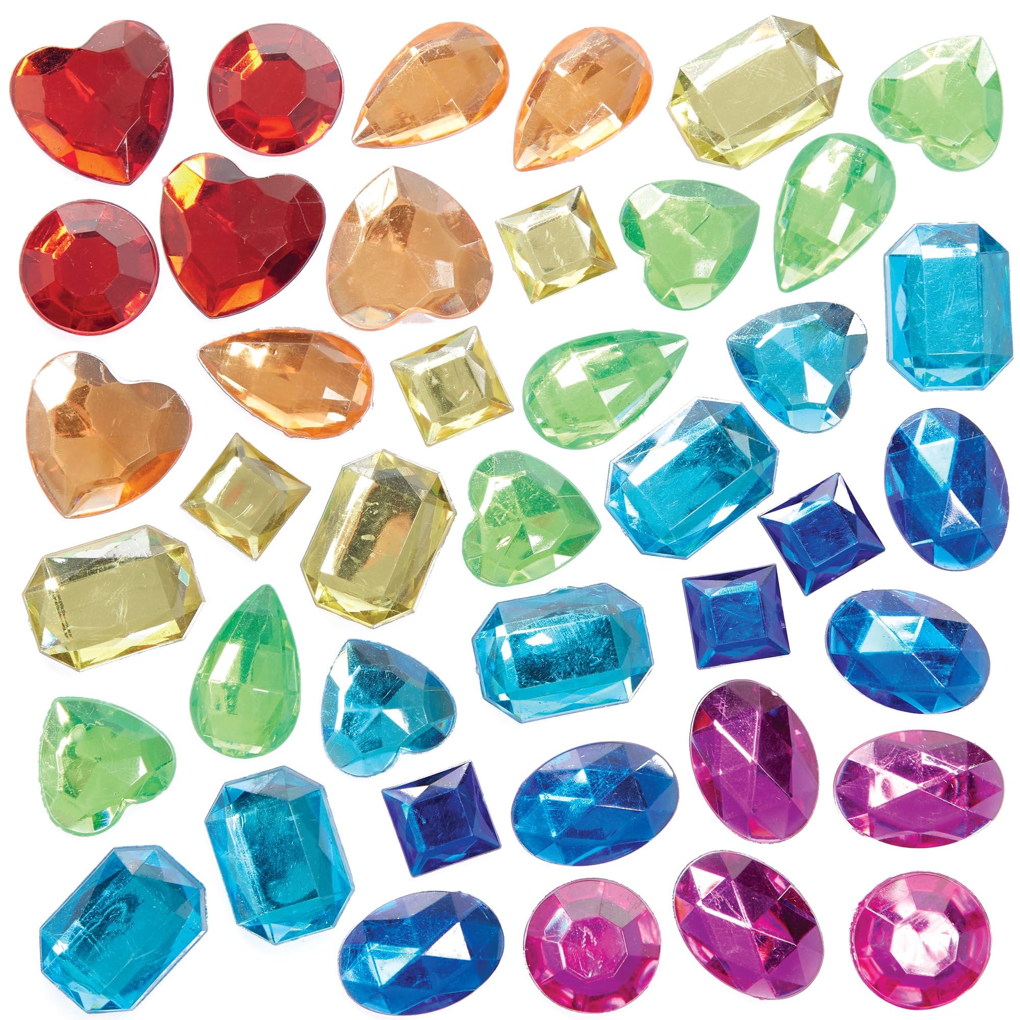 Baker Ross FC759 Large Rainbow Self-Adhesive Gems - Pack of 120, Sticker Gemstones, Crafts for Kids, Decorative Stones