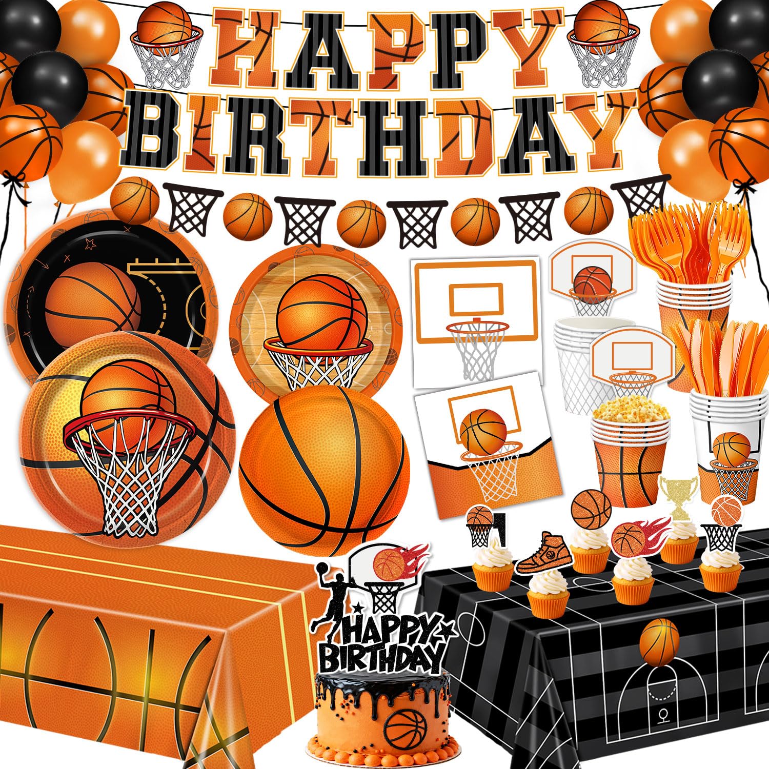 LINHAXM 202 PCS Basketball Birthday Party Decorations