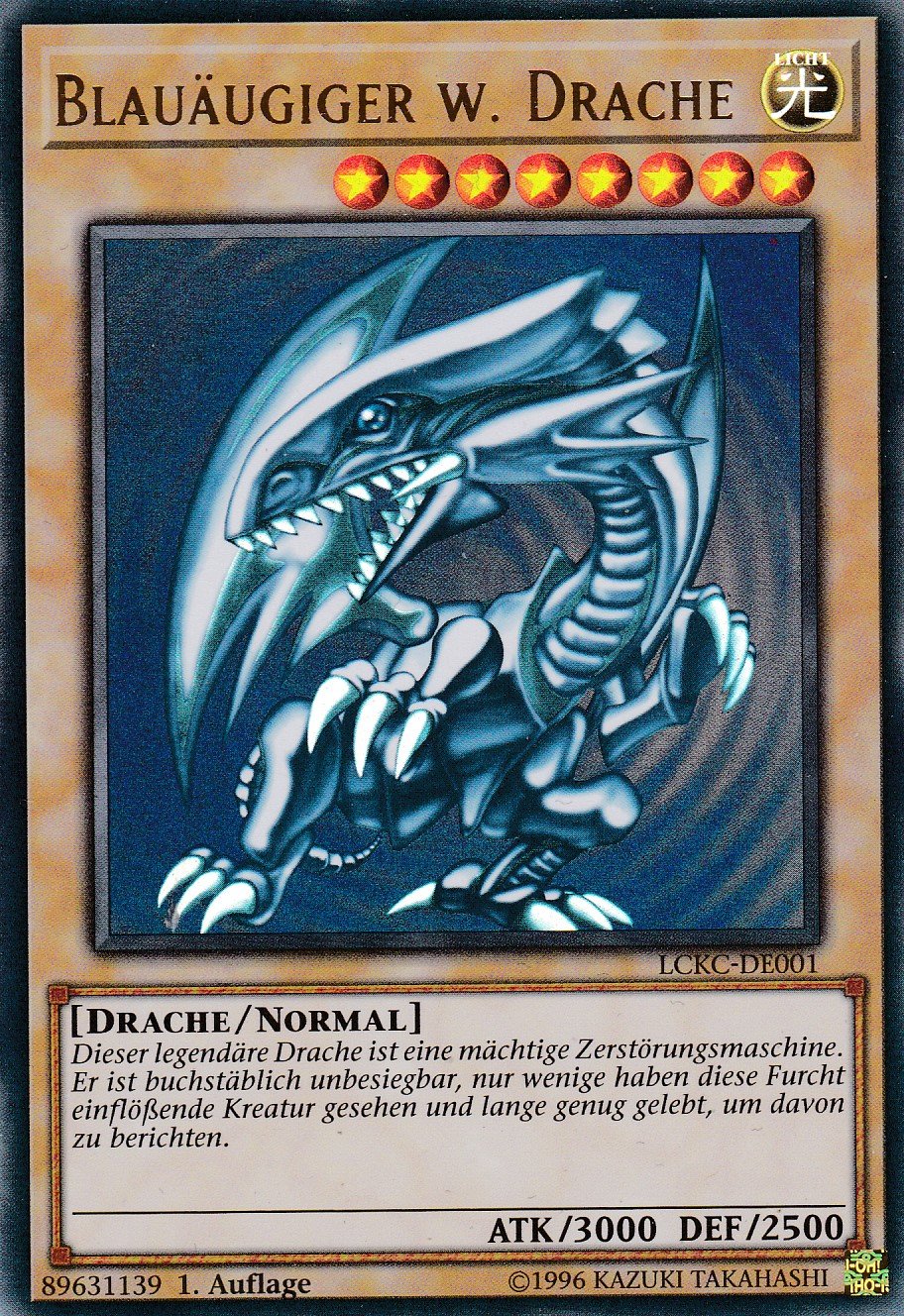 LCKC-DE001 - Blauäugiger w. Drache (Artwork 1) - Ultra Rare - 1. Auflage - Deutsch - Legendary Collection Kaiba Mega Pack - mit LMS Trading Fieldcenter-Karte Yugioh