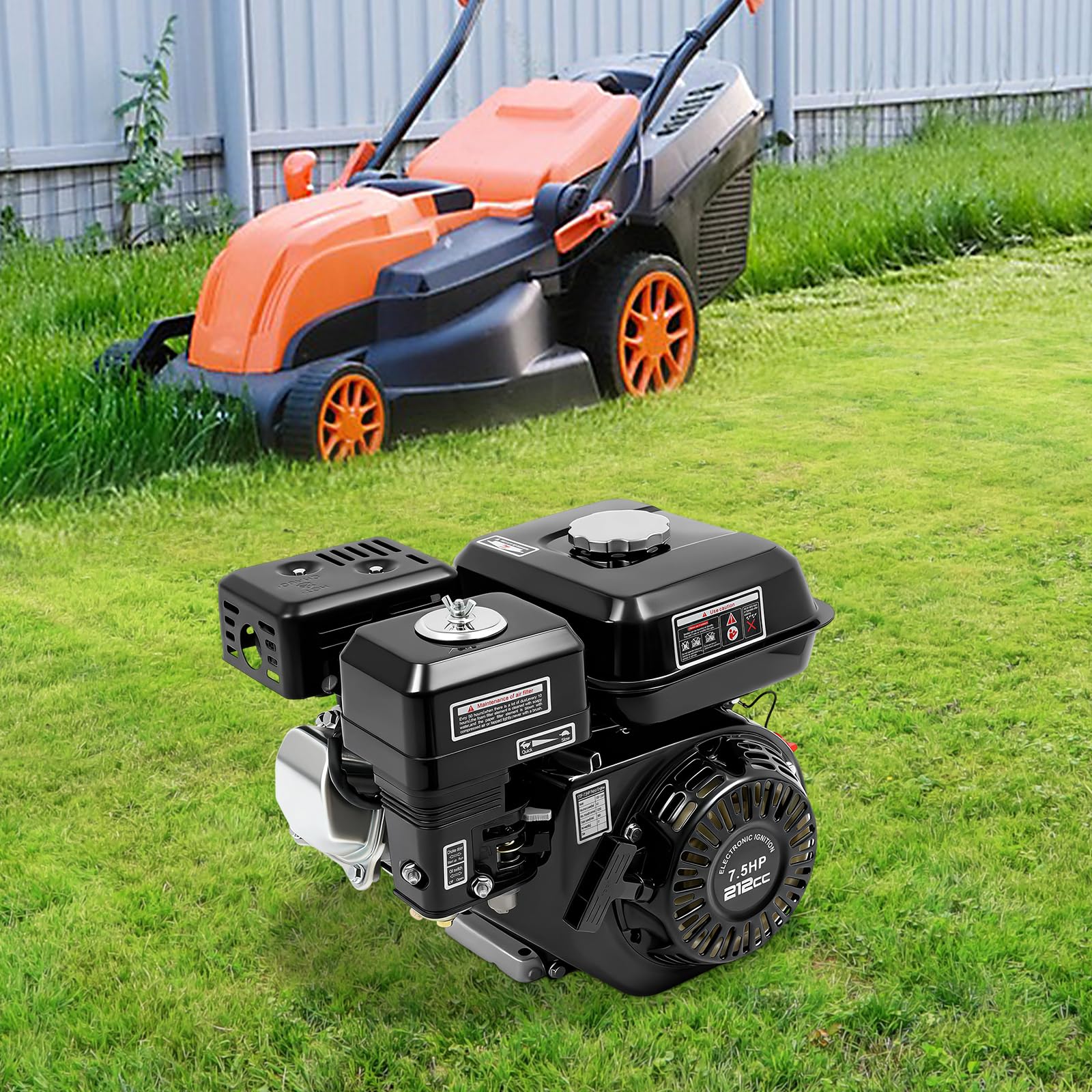 Moteur à essence 4 temps 7,5 CV 212 cc avec 3600 tr/min, moteur monocylindre OHV avec arbre de 20 mm, démarrage manuel, réservoir de 3,6 l, pour kart, générateur et tondeuse à gazon