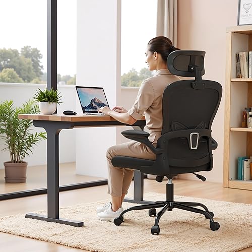 Miniatura 7 de Homall Silla ergonómica para computadora de oficina, silla de escritorio con reposacabezas 3D, soporte lumbar ajustable, silla de malla con respaldo