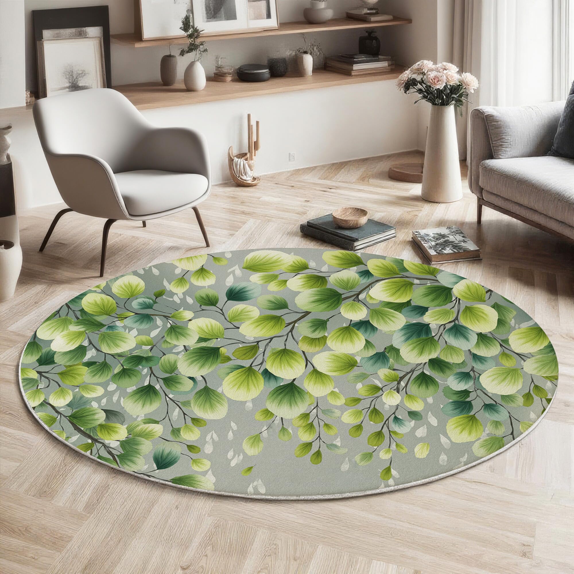 Tapis motif feuilles plante suspendue 180cm doux et facile à laver