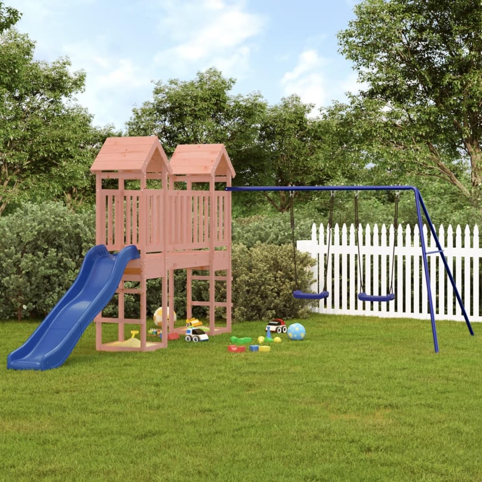 Parque Infantil de Exterior Parque para niños Casitas de Madera Infantiles Parque Infantil de Exterior Madera Maciza Douglas 3155826