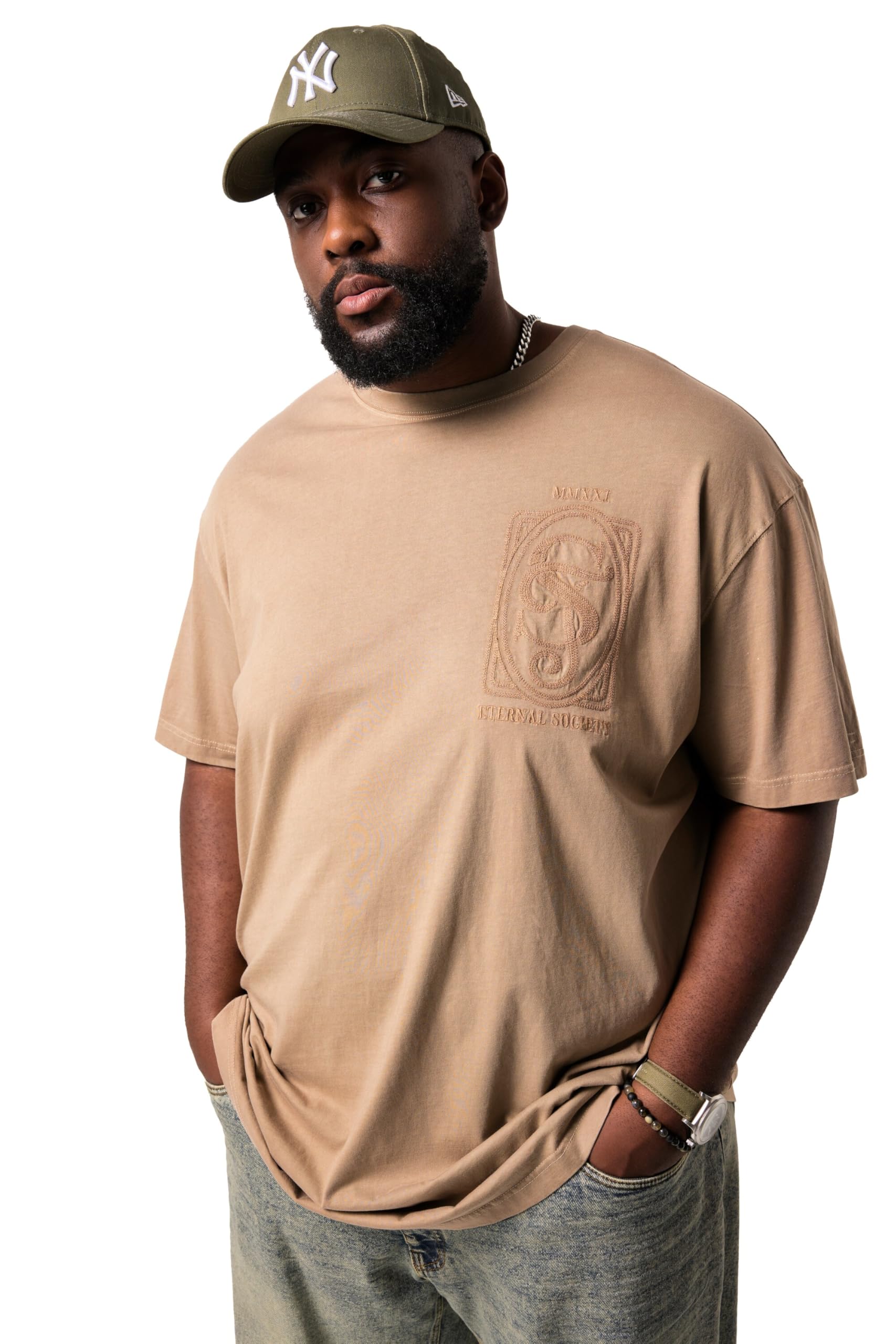 STHUGE T-Shirt, Halbarm, Oversized, Brustprint 842650