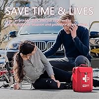 Vista 39 de Advanced Comprehensive First Aid Kit with Well Organized Labelled Compartments Removable MOLLE System First Aid Trauma Kits for Car, Home,Camping