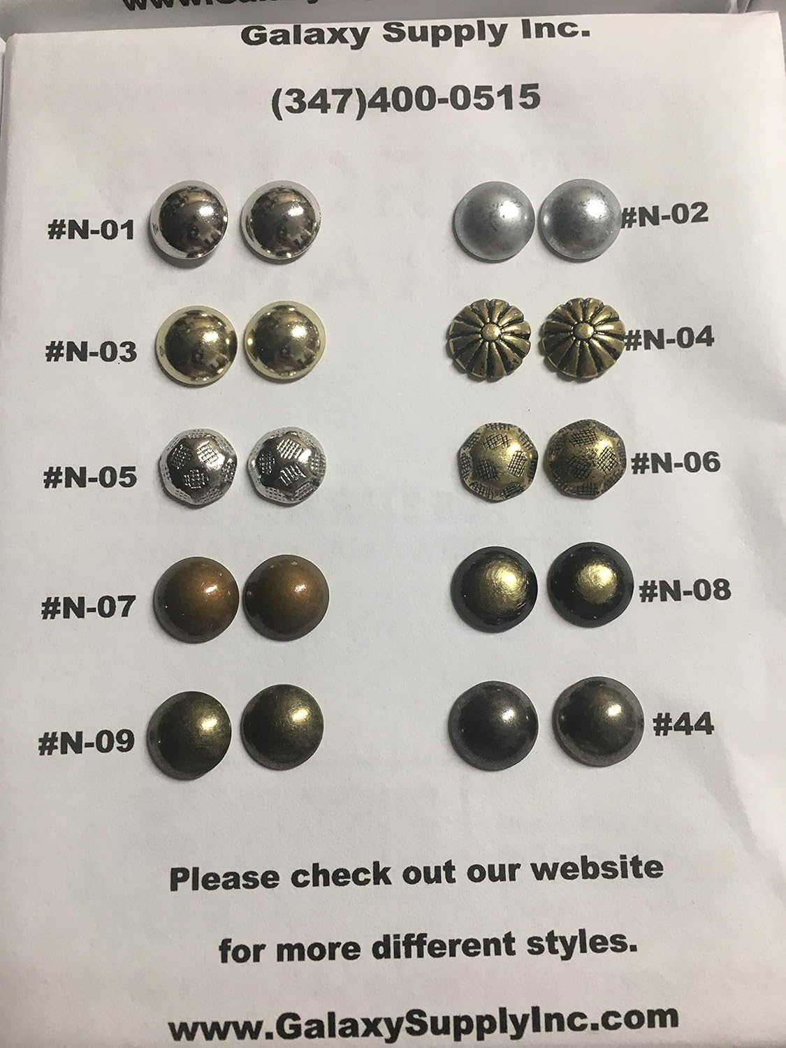 Upholstery Decorative Nails/Tacks 1009 Series #N-01 Chrome 11.3mm Dai 1000pcs/box.1/2" Length
