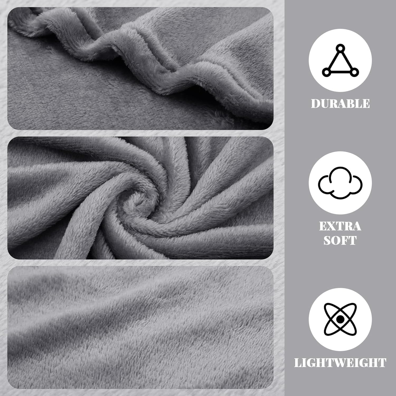 VitalCozy 30 Pack Bulk Wedding Flannel Blankets for Guests Solid Color Soft Warm Throw Lap Blankets for Guest Party Souvenirs Wedding Gifts(Gray,50 x 60 Inch)