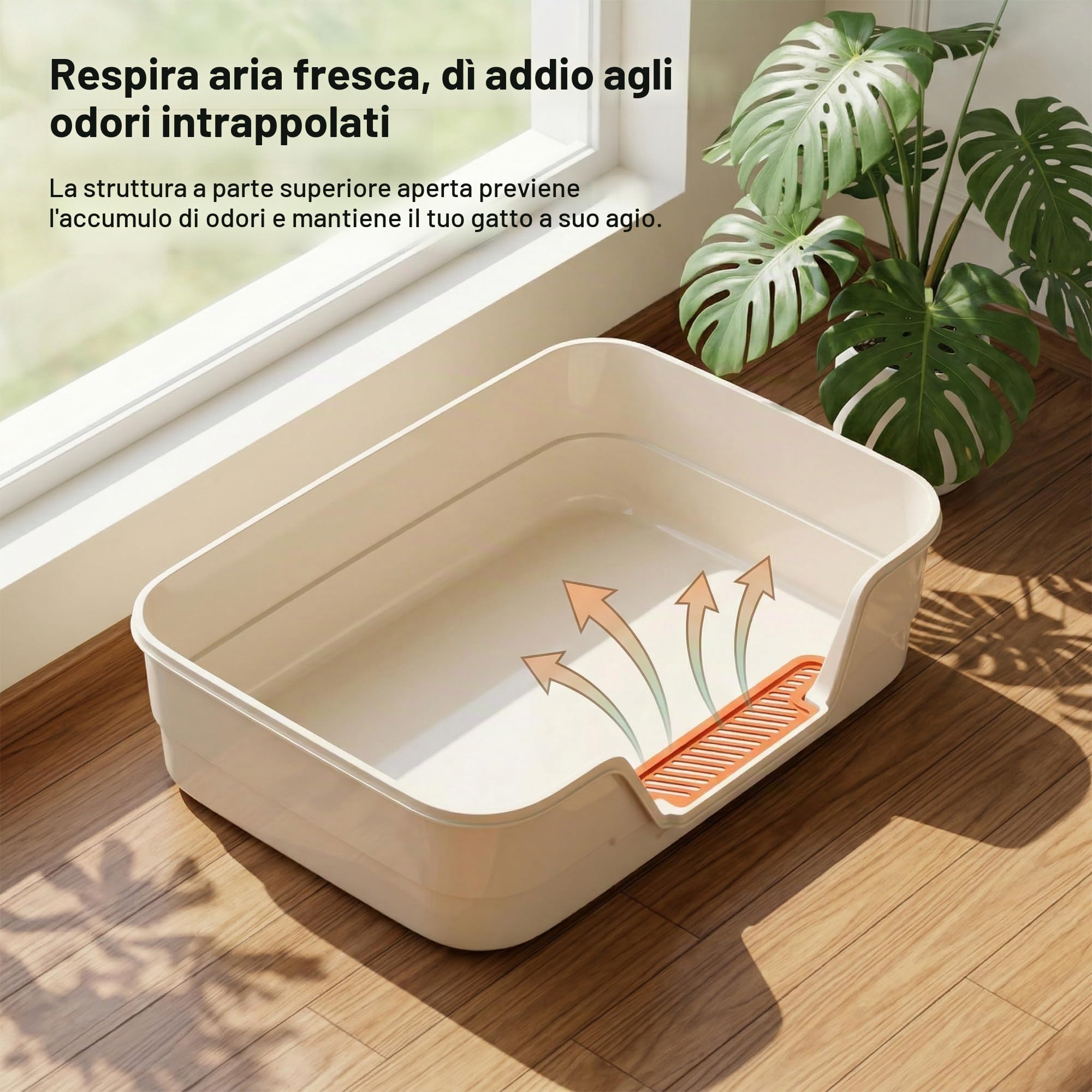Suhaco Lettiera a basso ingresso per gattini grandi lettiere per gatti anziani, piccola lettiera in plastica per gatti piccoli, con sgabello, facile da pulire, 61 cm di lunghezza x 40,6 cm di