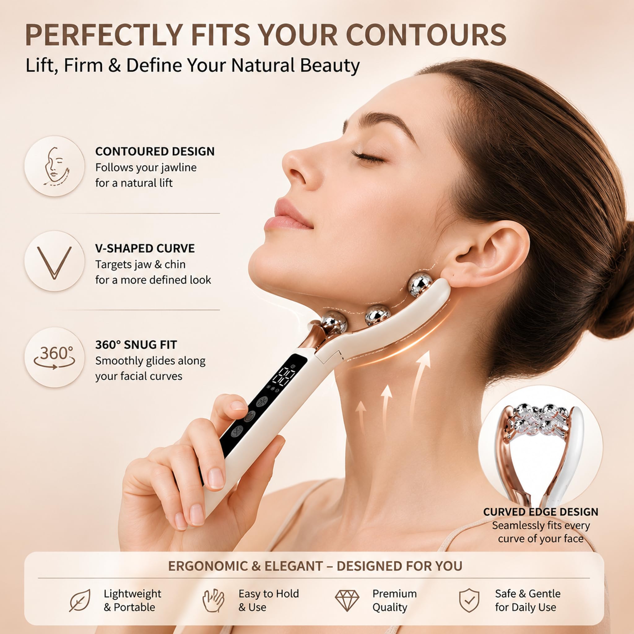 LumiSculpt Lymphatic Drainage Massager - 2026 New Heated Soothing Body Sculpting Tool, Facial Beauty Device, Lymphatic Contour Face Brush Face Roller for Home & Travel Use