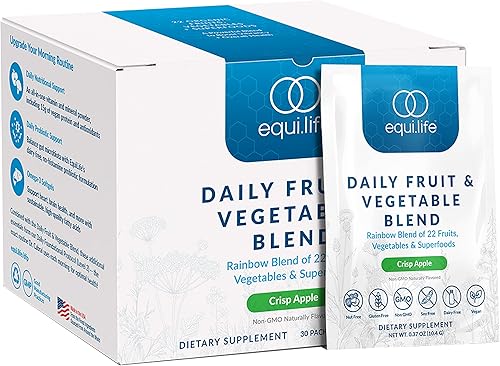 Equilife - Mezcla diaria de frutas y verduras, polvo de superalimentos, promueve la energía natural, rica en vitamina C, 9 aminoácidos esenciales,