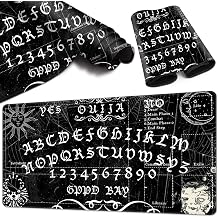 Playmat for MTG Playmat with Zones, 24" x 14" TCG Playmat Ideal for MTG Playmat Game Trading Board, Original Hand-Painted Printing Non-Slip Rubber Bottom & Stitched Edges Mouse Pad,Ouija Classic Black