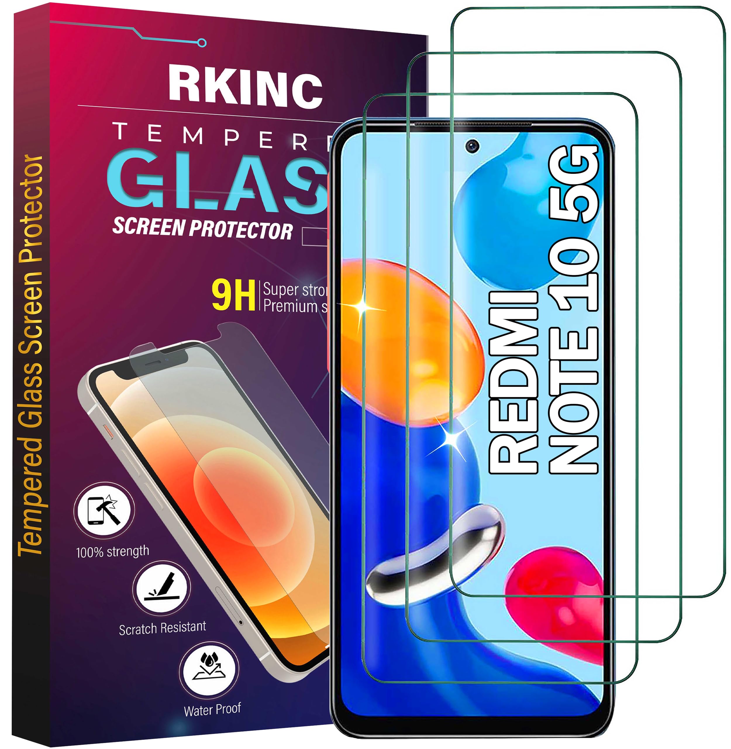 Cracksin [2 Pezzi] Vetro Temperato 9H Per Xiaomi Redmi Note 10, Pellicola Protettiva, Taglio Più Piccolo Per Custodie