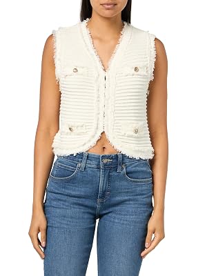 GUESS Womens Eco Sleeveless Malina Boucle Ottoman Vest