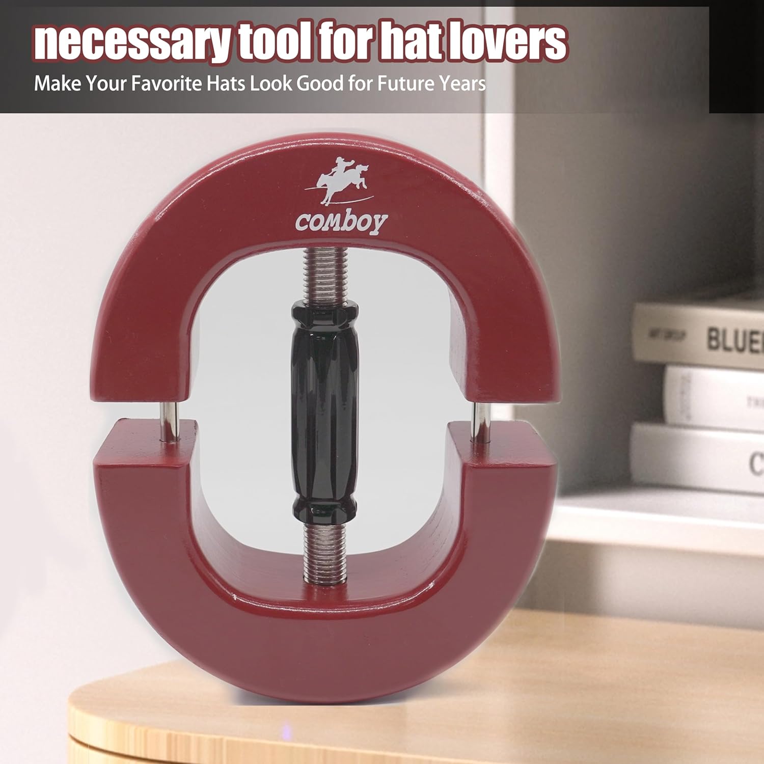 Generic Upgrade Cowboy Heavy Hat Stretcher for Men & Women - Wooden Hat Shaper Expander Resizer Black, 6 7/8