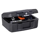 SentrySafe Fireproof Money Safe with Key Lock, Black Lock Box with Portable Carrying Handle for Travel, Exterior: 14.3 in. W x 11.2 in. D x 6.1 in H, 1200