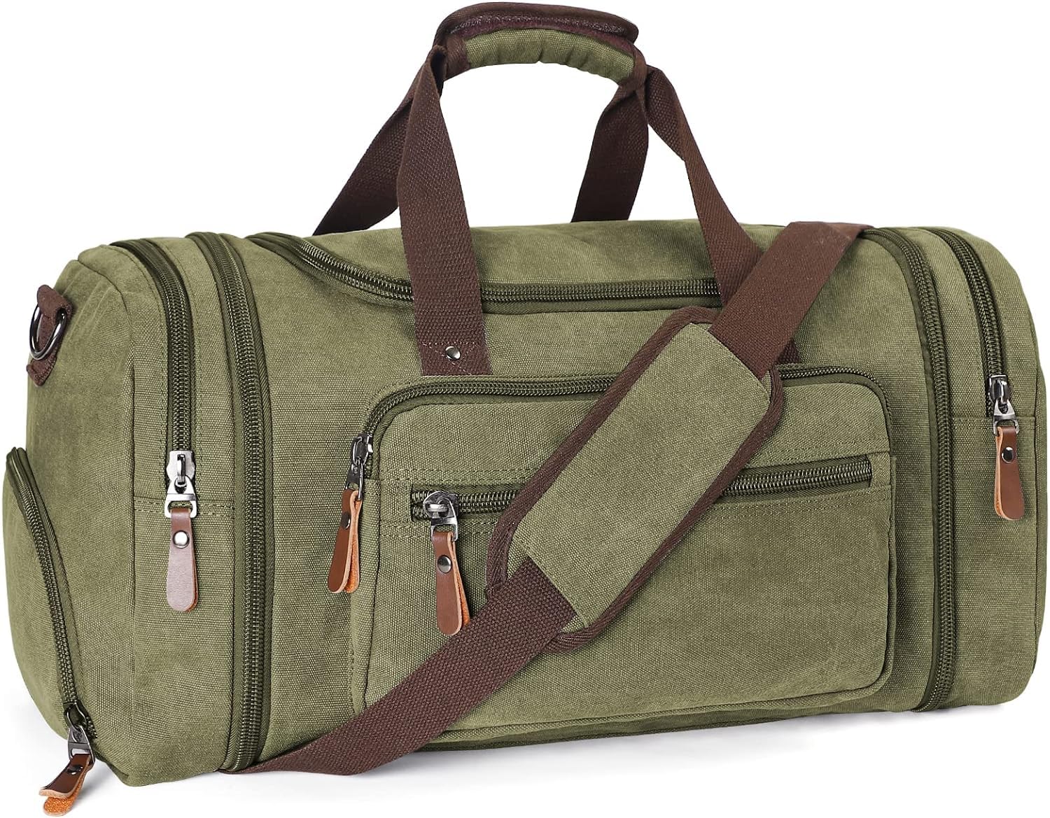 Kdaooy Duffle Bag for Travel,Carry on Canvas Crossbody Travel Bags,Weekender and Overnight Travel Tote Bag,Let You Have Peace of Mind During Your Journey (Army Green)