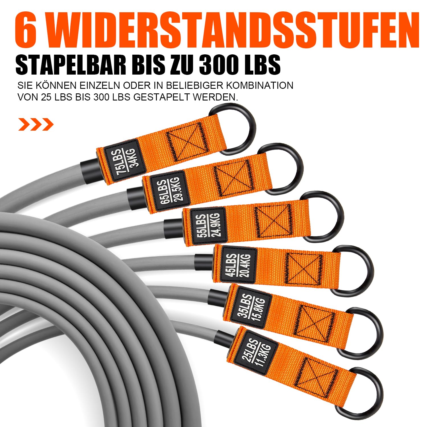 HPYGN 300lbs Resistance Bands Widerstandsbänder, Fitnessbänder Expander Tube Bands, Widerstandsbänder Set mit Griffen Knöchelriemen und Türanker Tragbarer Rucksack, für Indoor Home Gym und Outdoor
