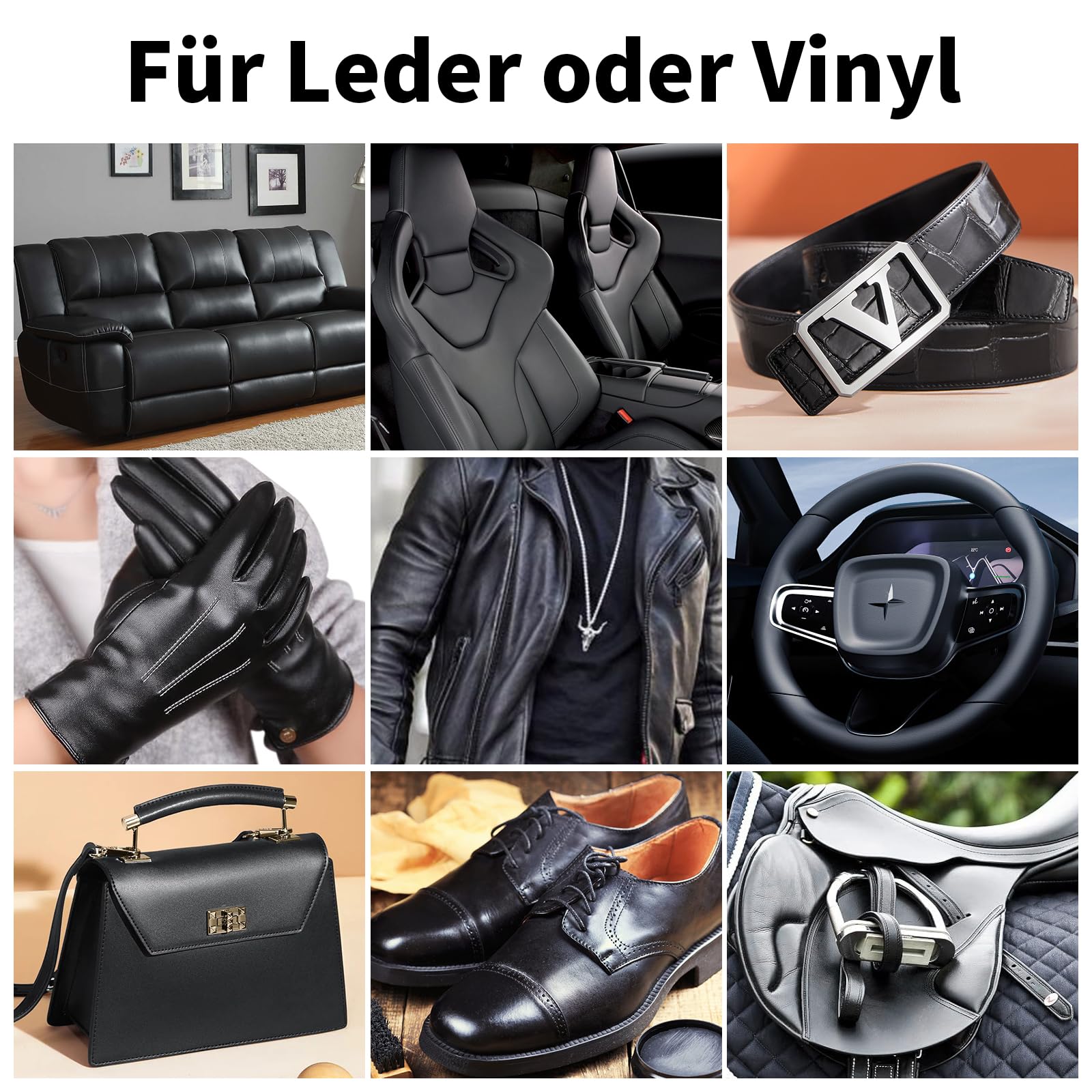 240g Lederpflege Auto mit Lederfett(100ml),Leder Reparatur Set Schwarz,Flüssigleder,Lederfarbe,Kunstleder Reparaturset zum Reparieren von Sofas,Vinylmöbeln,Autositz bei Verblassen und Kratzer