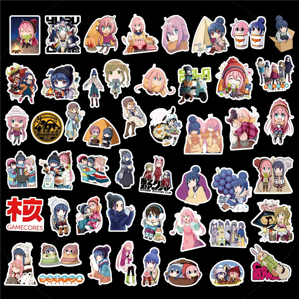 Amazon.co.jp: Fantasyon ゆるキャン ステッカー 50枚入防水ステッカー