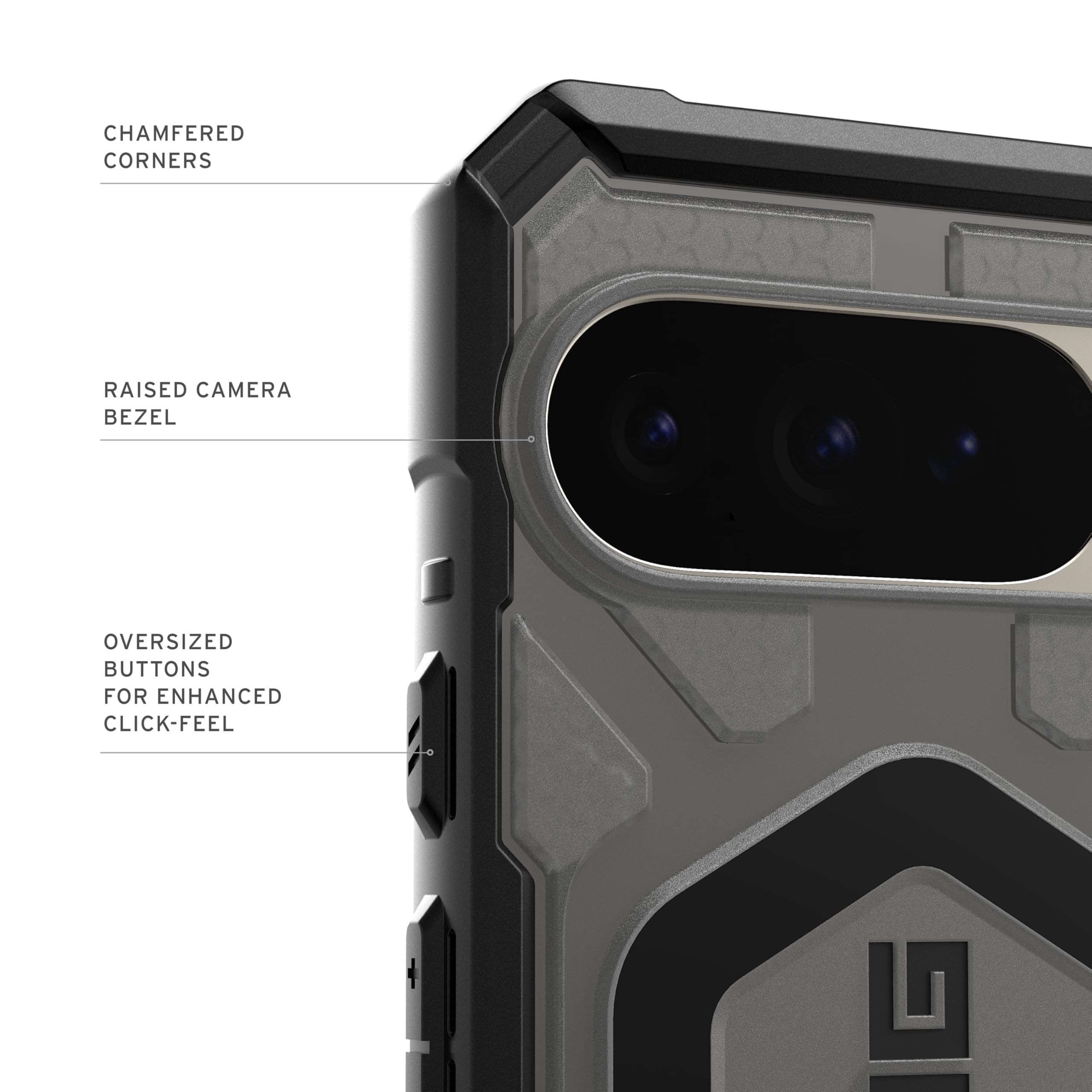 URBAN ARMOR GEAR UAG - Custodia protettiva trasparente per Google Pixel 10 Pro XL, compatibile con Pixelsnap e ricarica magnetica, robusta, colore: cenere/nero