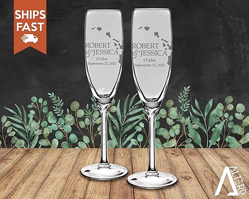 Miniatura 15 de Personalized Wedding Champagne Flutes - Anniversary Toasting glasses wedding Mr and Mrs Couples Wedding Gift Champagne Toasting Flutes Glasses