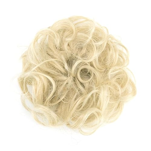 Miniatura 6 de IMISSU 2 piezas de cabello de moño desordenado, coleteros falsos, extensiones de cola de caballo, extensiones onduladas y rizadas, diadema para