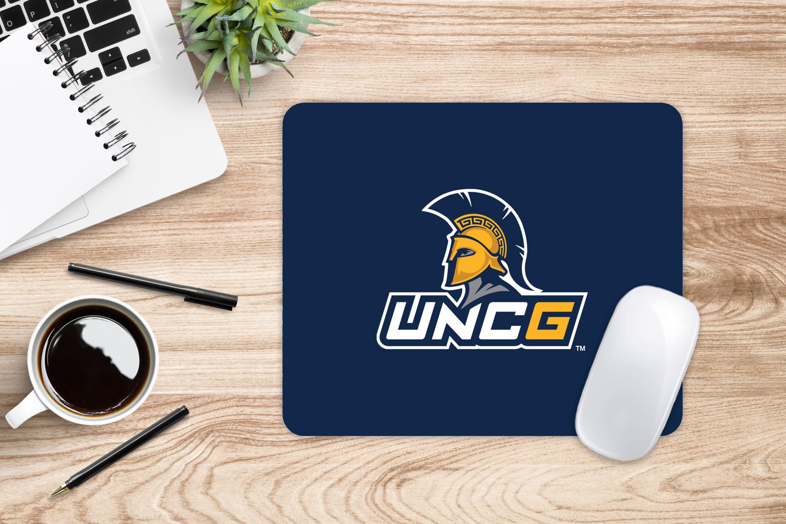 Mouse Pad, Fabric, University of North Carolina at Greensboro Standard/Floral White