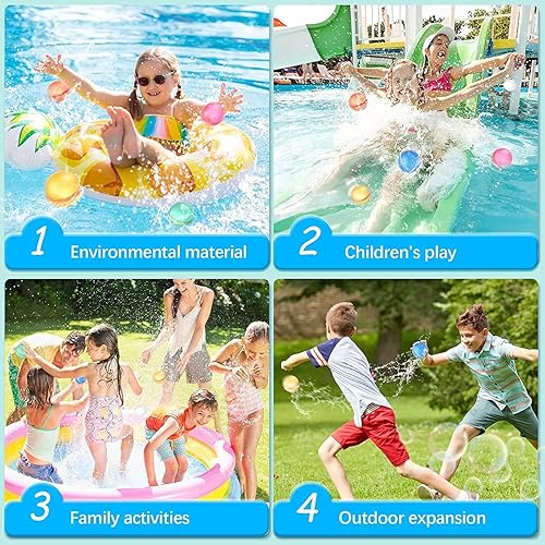 Miniatura 3 de We Are Cool Reusable Water Balloons For Kids 12PK Outside Summer Toys Pool Party Favors Refillable Water Balls Quick Fill Magnetic Balls Outdoor