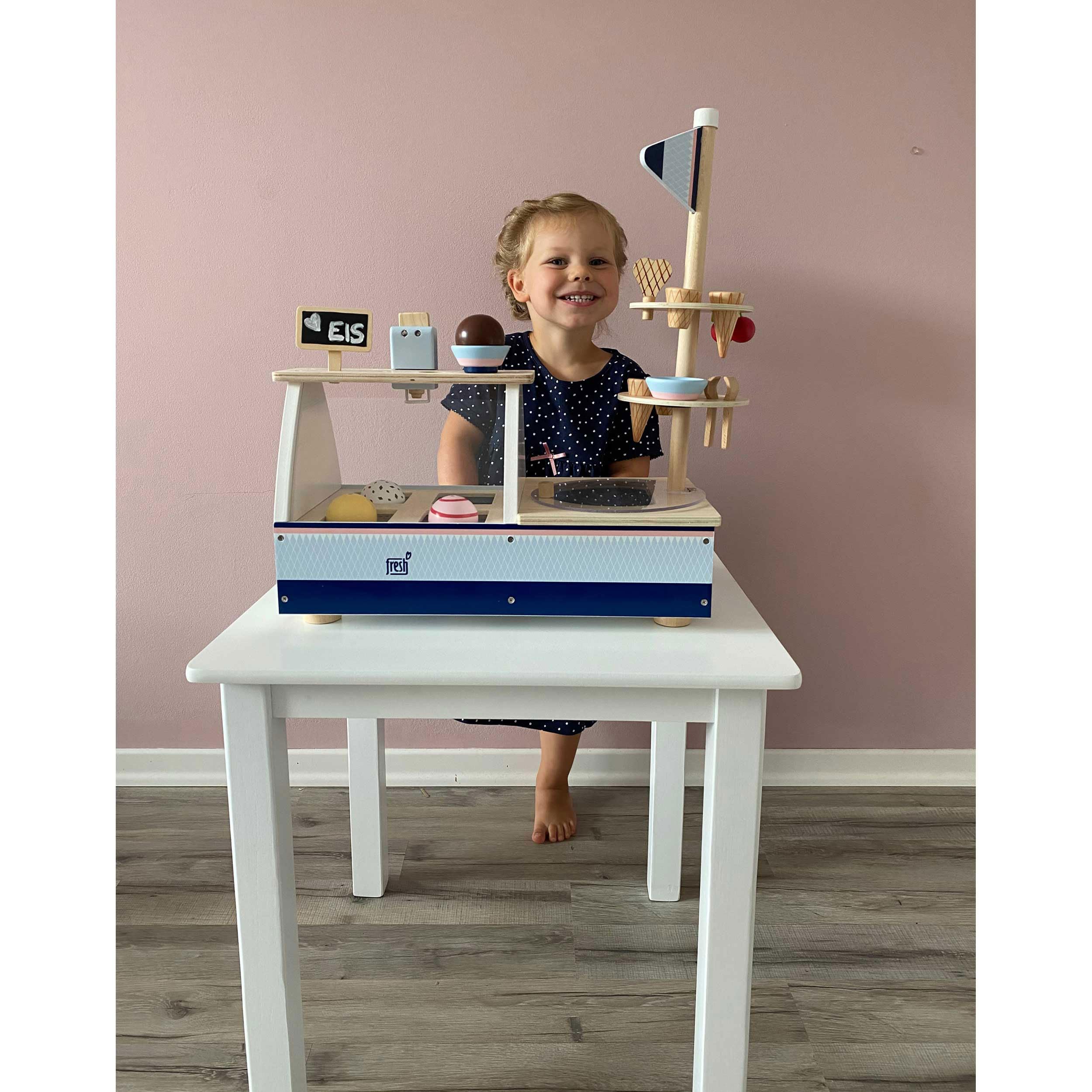 small foot Eistheke "fresh" aus Holz, Zubehör für Kinderküche und Kaufmannsladen, ab 3 Jahren, 11815