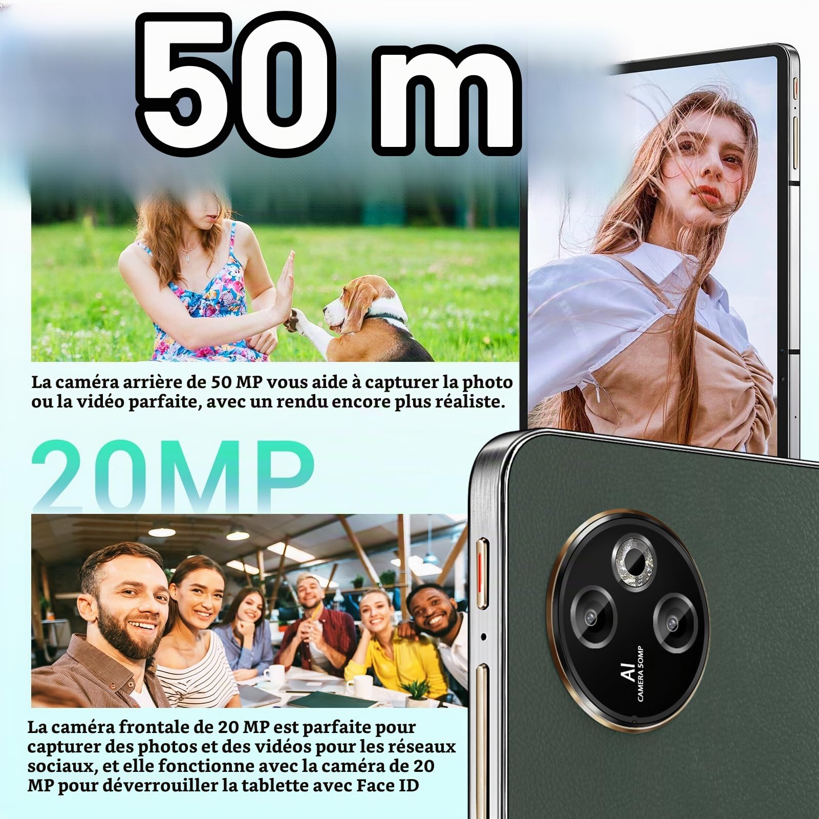 T30 Max Android 14 Tablette Tactile, 4K 12.4 Pouces Tablettes Gaming 20Go + 512Go/2To TF, 10800mAh/33W, 50MP+20MP, Helio G99 Octa Core, 2560 * 1600, Widevine L1, TUV/4G LTE/5G WiFi/OTG/GPS