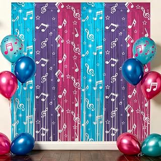 2 Pack Kpop Foil Fringe Curtains Party Decorations | Kpop Streamers for Hunter Theme Birthday Party Supplies, 3.3 x 6.6 Ft