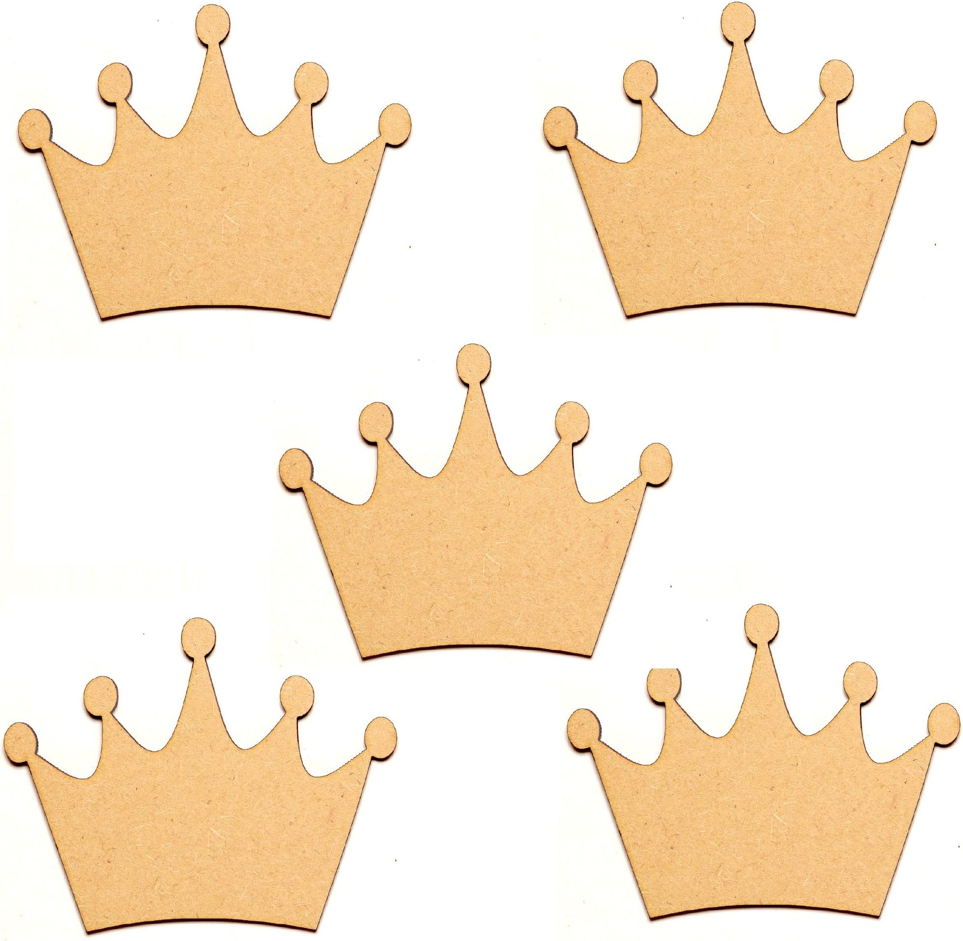 Wooden MDF Crown Tiara Shapes King Queen Tiara Crown Blanks - 10cm x 8cm (10)