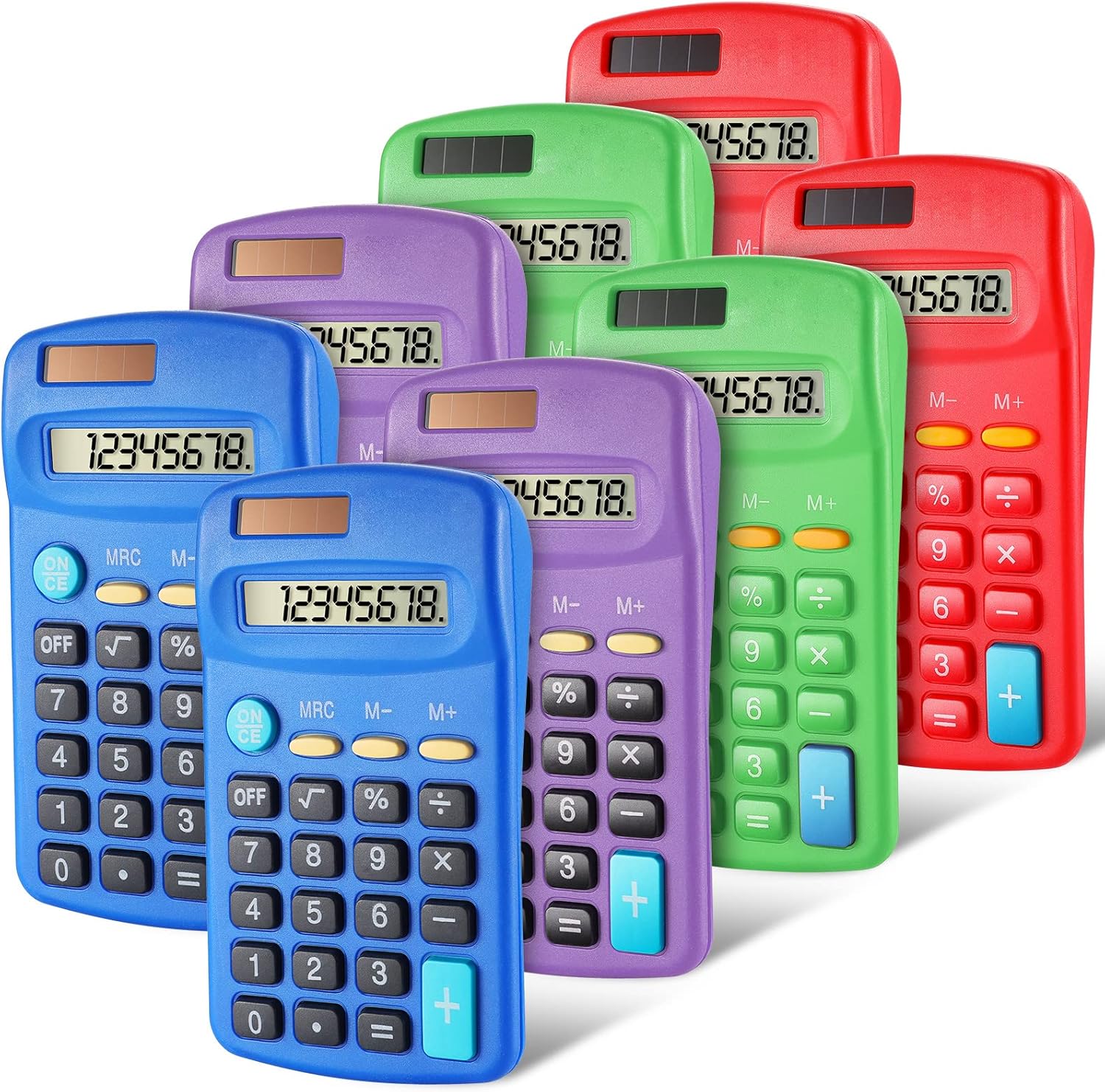 Pocket Size Calculators with 8Digit LCD Display, Battery