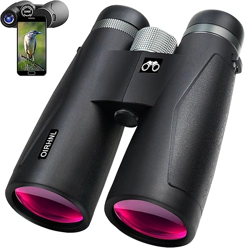 Miniatura 1 de OIRHNL Prismáticos HD de 12 x 50 para adultos, de alta potencia, visión grande, ligeros, impermeables, con visión clara de poca luz para observación