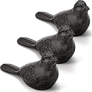 ZOOFOX 3 Pack Cast Iron Door Stopper, Decorative Door Stop, Heavy Duty Rustic Bird Door Stop Wedge for Carpet, Tile, Concrete or Wooden Floor