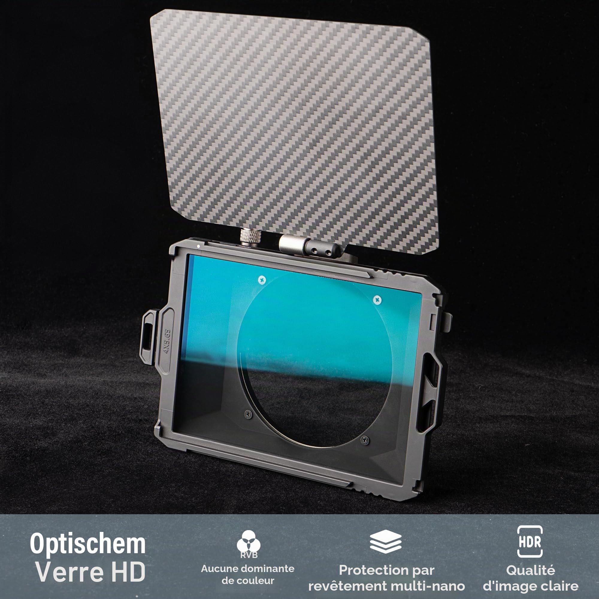 Walking Way Filtre Rectangulaire À Diffusion Noire 4x5.65 Pouces, Filtre Black Mist 1/4, Verre Optique HD Multicouches pour Effet Cinématographique Compatible avec Matte Box