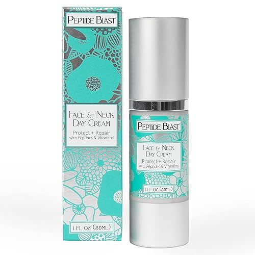 Crema de día Peptide Blast llena de péptidos de colágeno y vitaminas C y E, para cara y cuello, 1 oz.