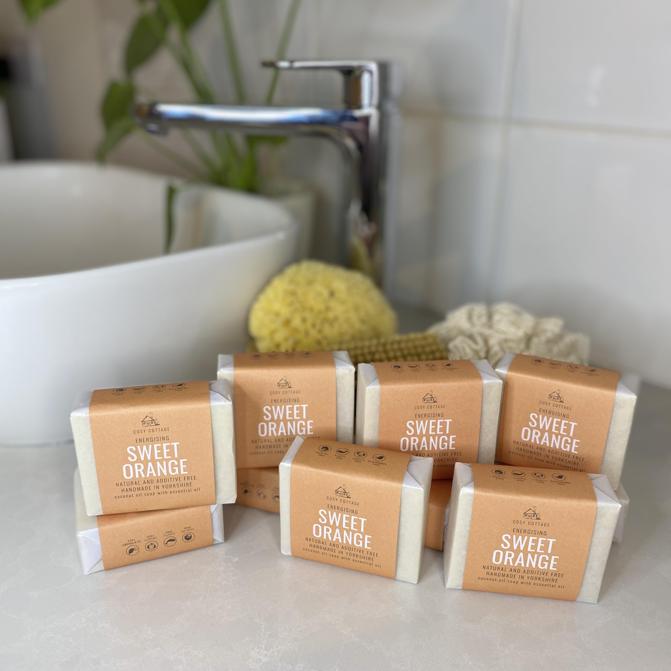 Cosy Cottage Energising Sweet Orange Soap Bar - Bundle Pack of 10 x 110g, Clear, 110 g (Pack of 1) - Image 3