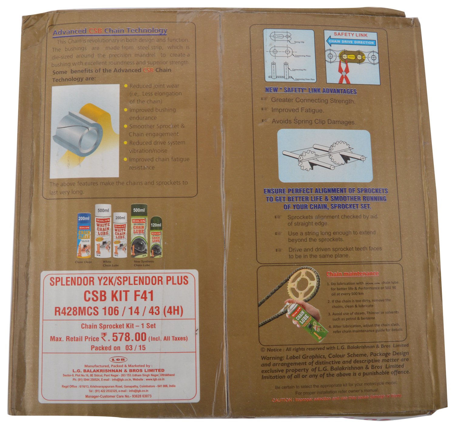 hero splendor i3s chain set price