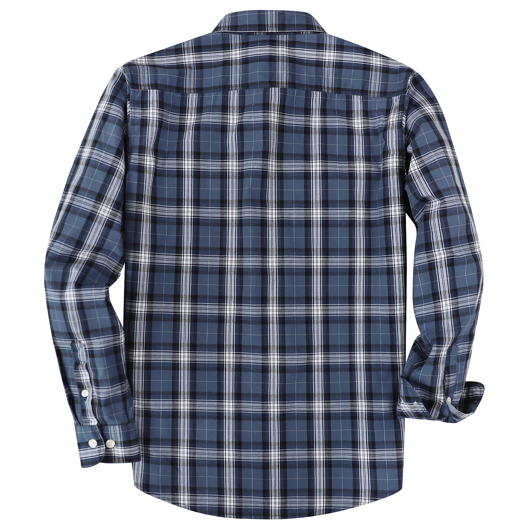 Dubinik® Camicie Uomo Manica Lunga a Quadri Camicia Casual con Doppie Tasche Morbida e Confortevole