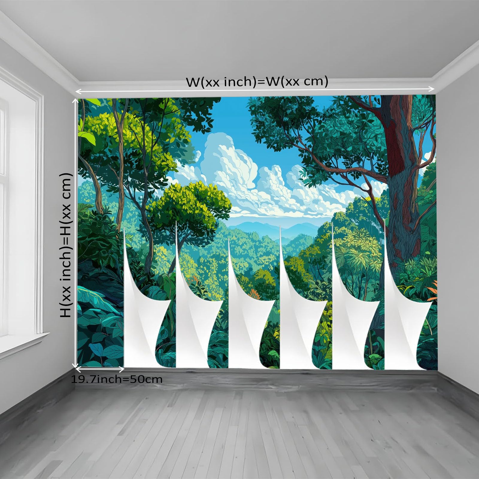 Fototapeta salon - tapeta w stylu pop art las ilustracja TNT modny mural 350 x 256 cm dekoracja ścienna gigantyczny plakat papier ścienny sypialnia