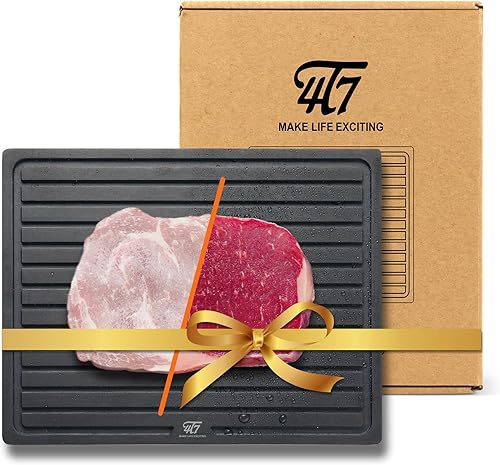 4T7 Bandeja de descongelación para carne congelada de descongelación rápida, tablero extra grueso de 0.315 pulgadas para carne de cerdo y pollo, con