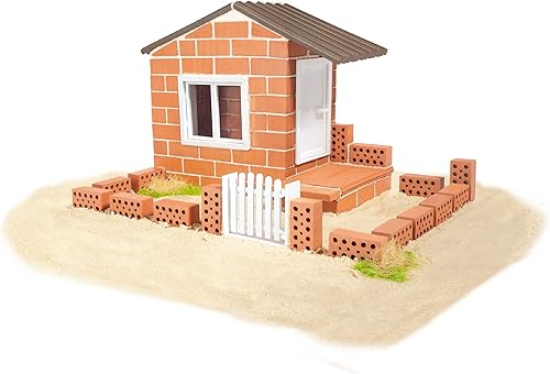 Miniatura 3 de Teifoc Juego de construcción de ladrillos de casa de trabajo con marco, más de 200 bloques de construcción, juego de erector y juguete de