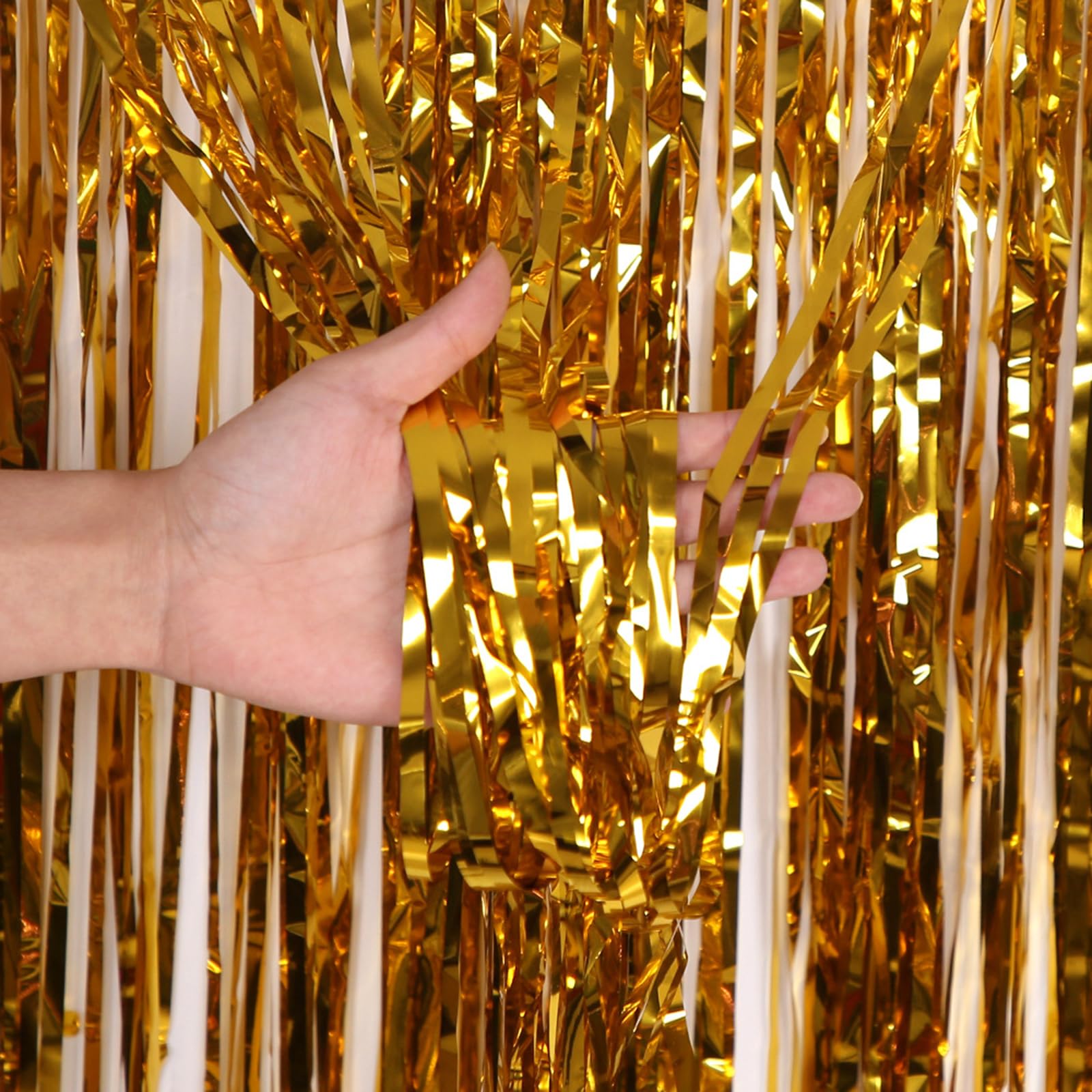 2 tende scintillanti con frange in lamina 1 x 2 m per compleanno, matrimonio, baby shower, decorazione per feste fotografiche