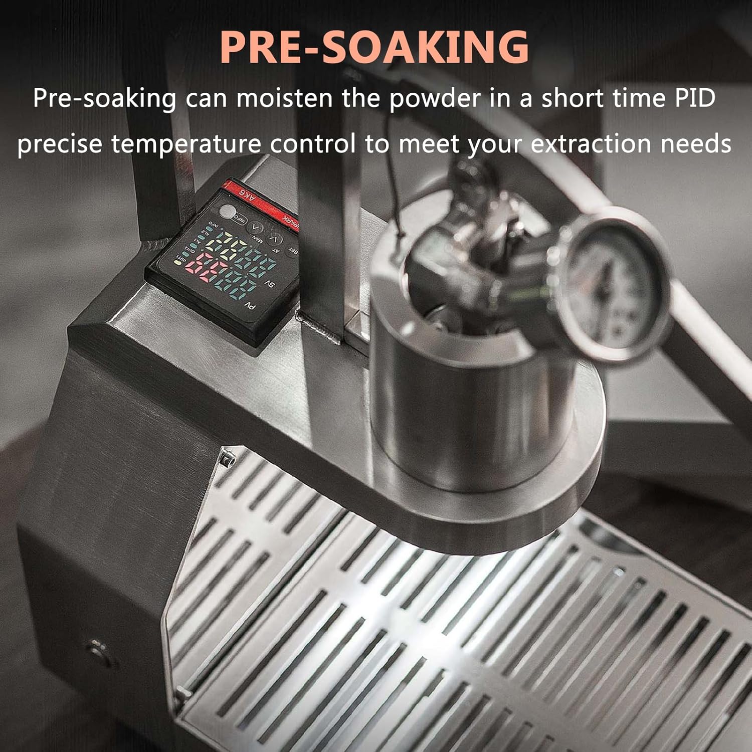 Manual Espresso Machine, Portable Hand-Press Coffee Maker with Pressure Lever, Pid Temperature Control for Home and Outdoor Use