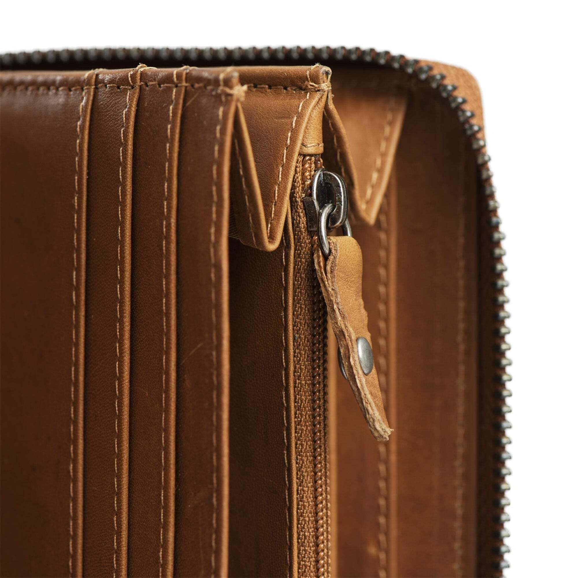 The Chesterfield Brand Wax Pull Up Halle Portefeuille en Cuir RFID 19 cm Cognac Taille Unique Moderne