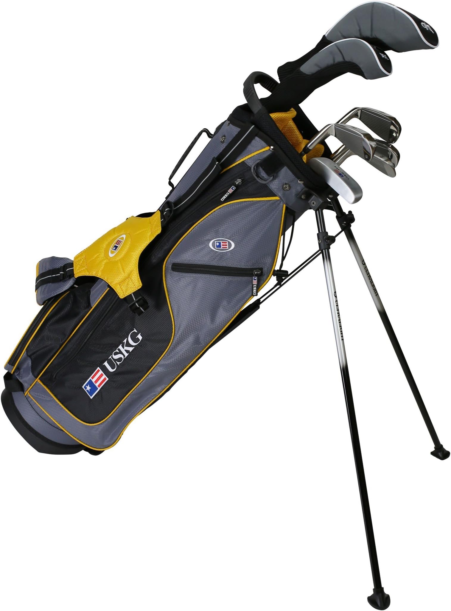US Kids Golf UL63 7-Club DV2 Stand Bag Set, Right Hand, Grey/Yellow