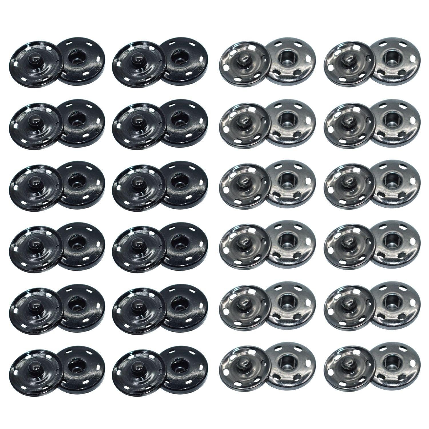 Eowvisn Gun Color 24 Coat Snap Buttons, Sewing Repair Accessories, Backpack Jacket Decoration Buttons, Suitable For Shirts, Hats, Handbags, Etc.
