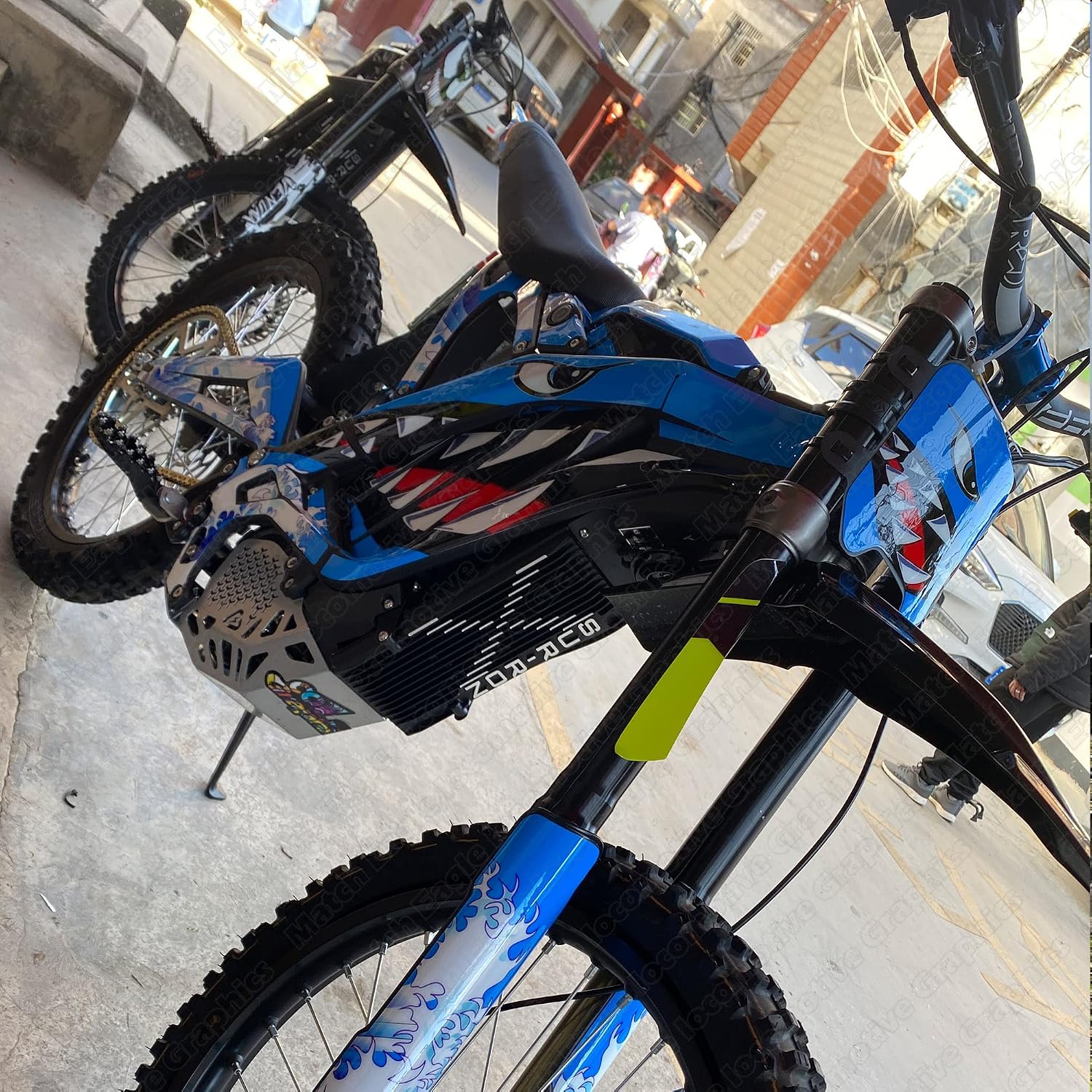 MXP Graphics Custom Decal Kit for Sur-Ron Light Bee X Light Bee S Off-road Motorcycle Dirt Bike (BLUE, Light Bee X (KKE With Shock absorption))
